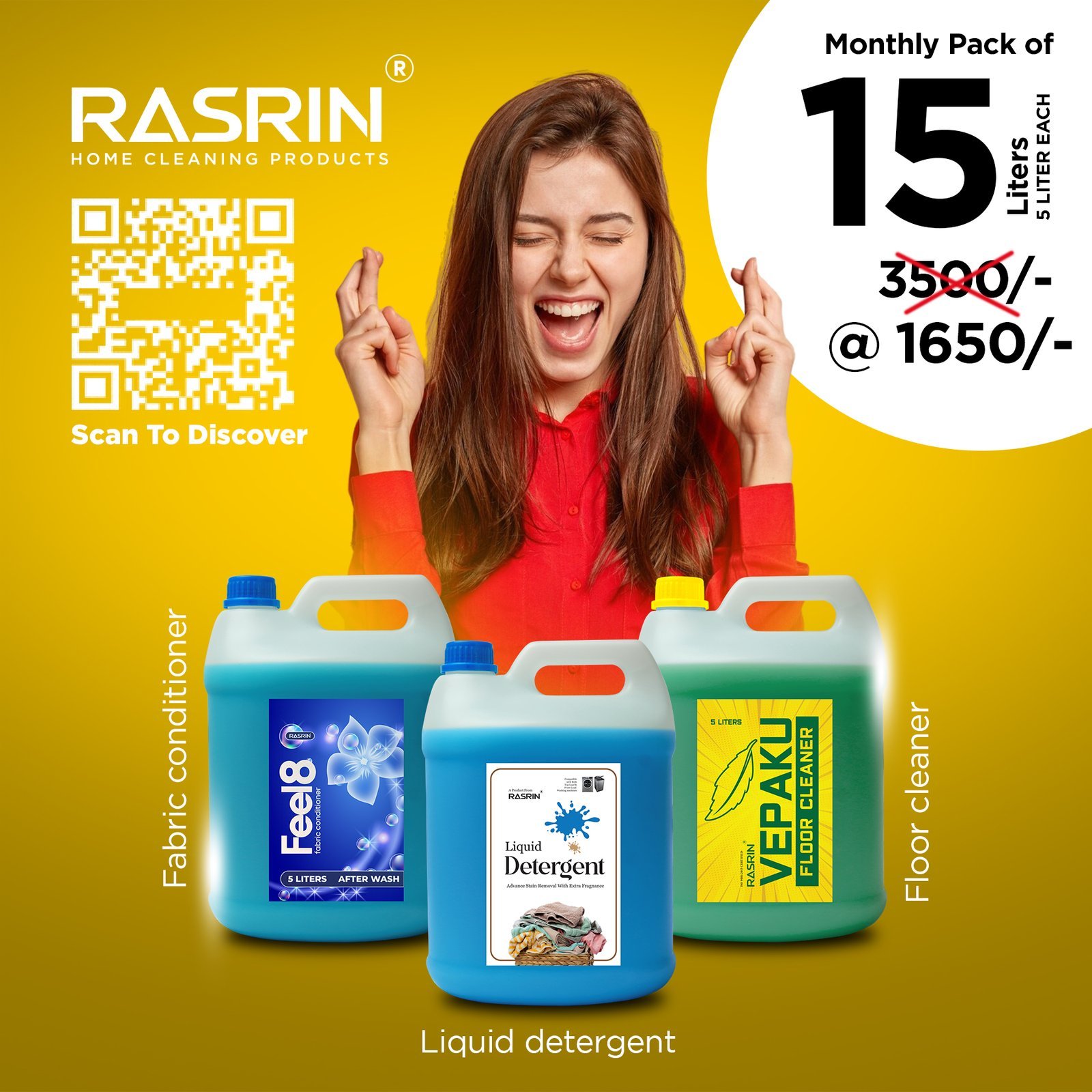 rasrin 15l monthly cleaning combo pack